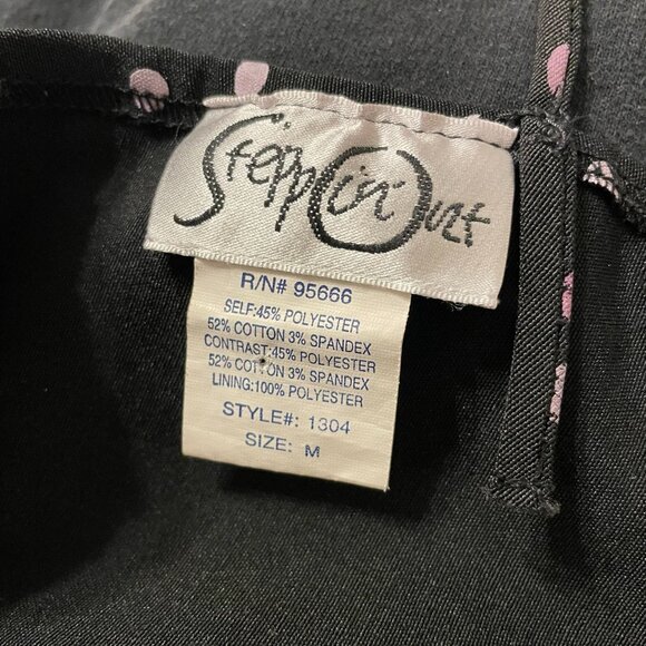 Steppin Out Black Pinup Dress Tulle Size Medium Spaghetti Strap - Picture 4 of 4